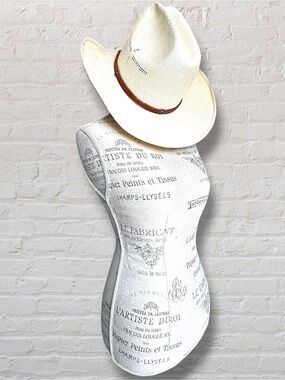 White Straw Cowboy Hat - Lone Star Hats Vented Size 7 Western